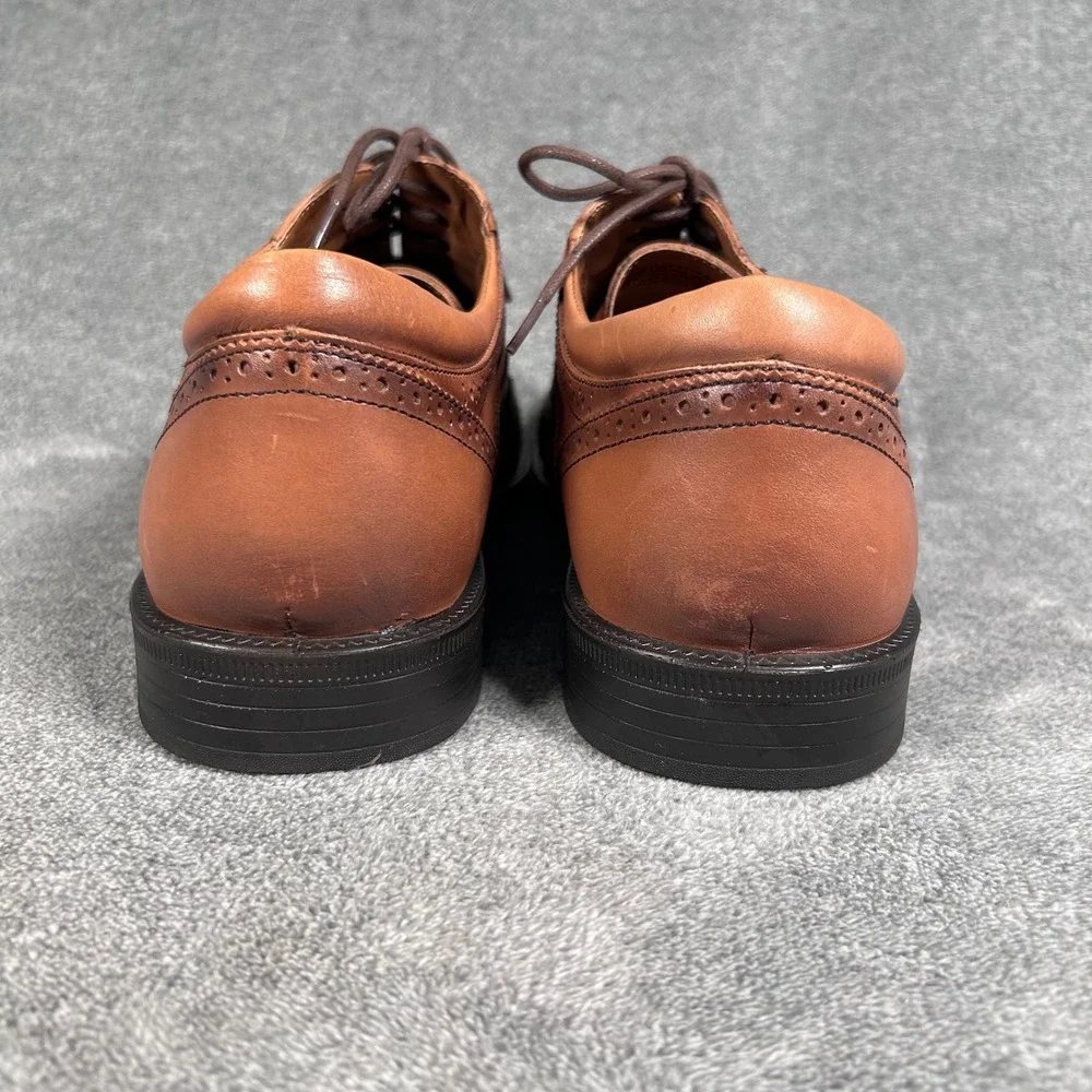 GH Bass Wingtip Oxford Dress Shoes Flex Step Tan Brown Leather Mens 13M